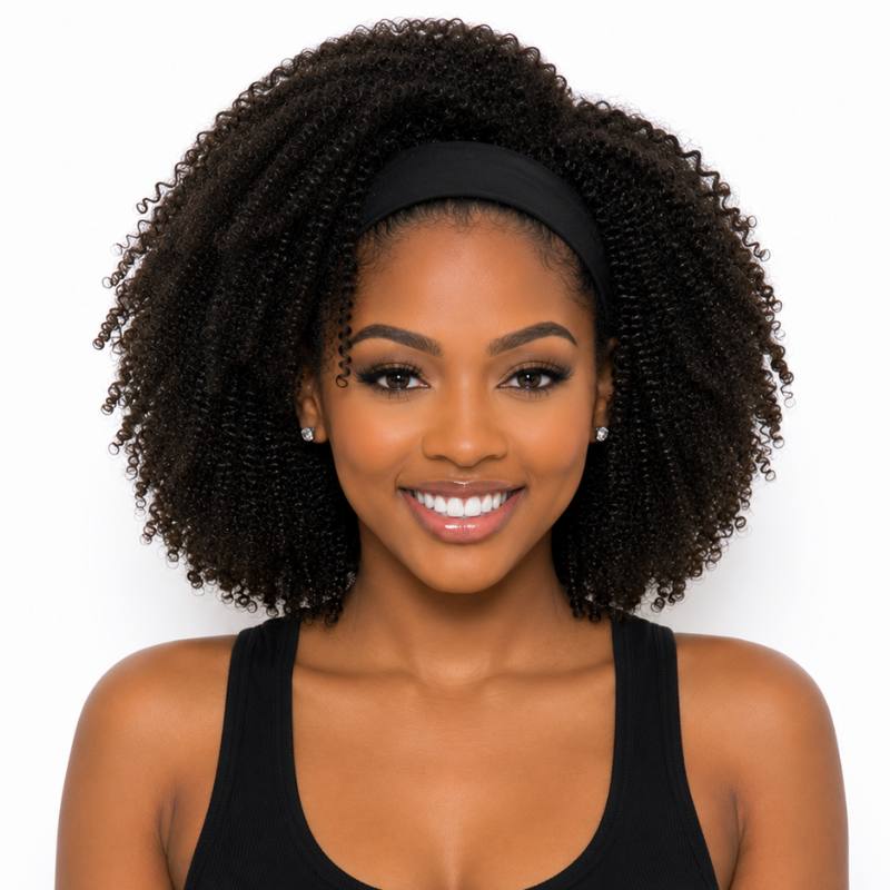 Afro Kinky Curly Headband Wig