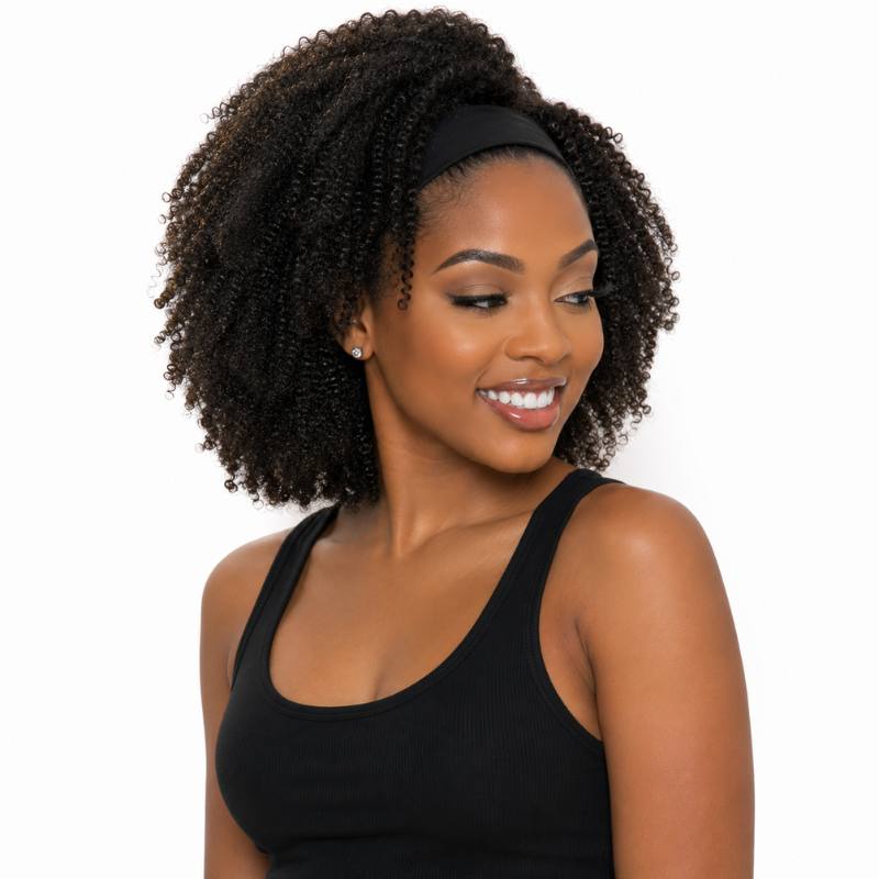 Afro Kinky Curly Headband Wig