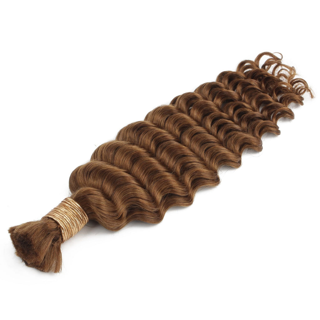 Auburn Deep Wave Bulk Human Hair Extensions
