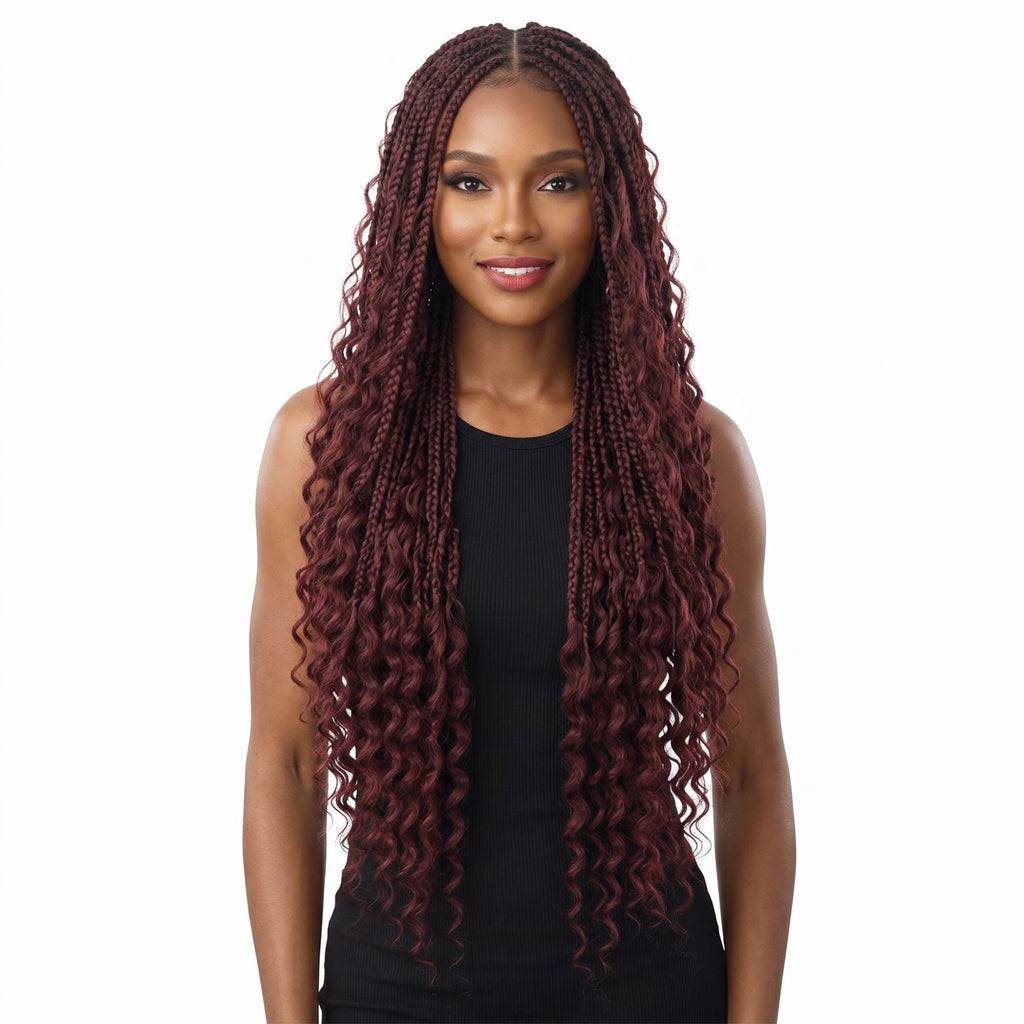 Burgundy Deep Wave Bulk Human Hair Extensions