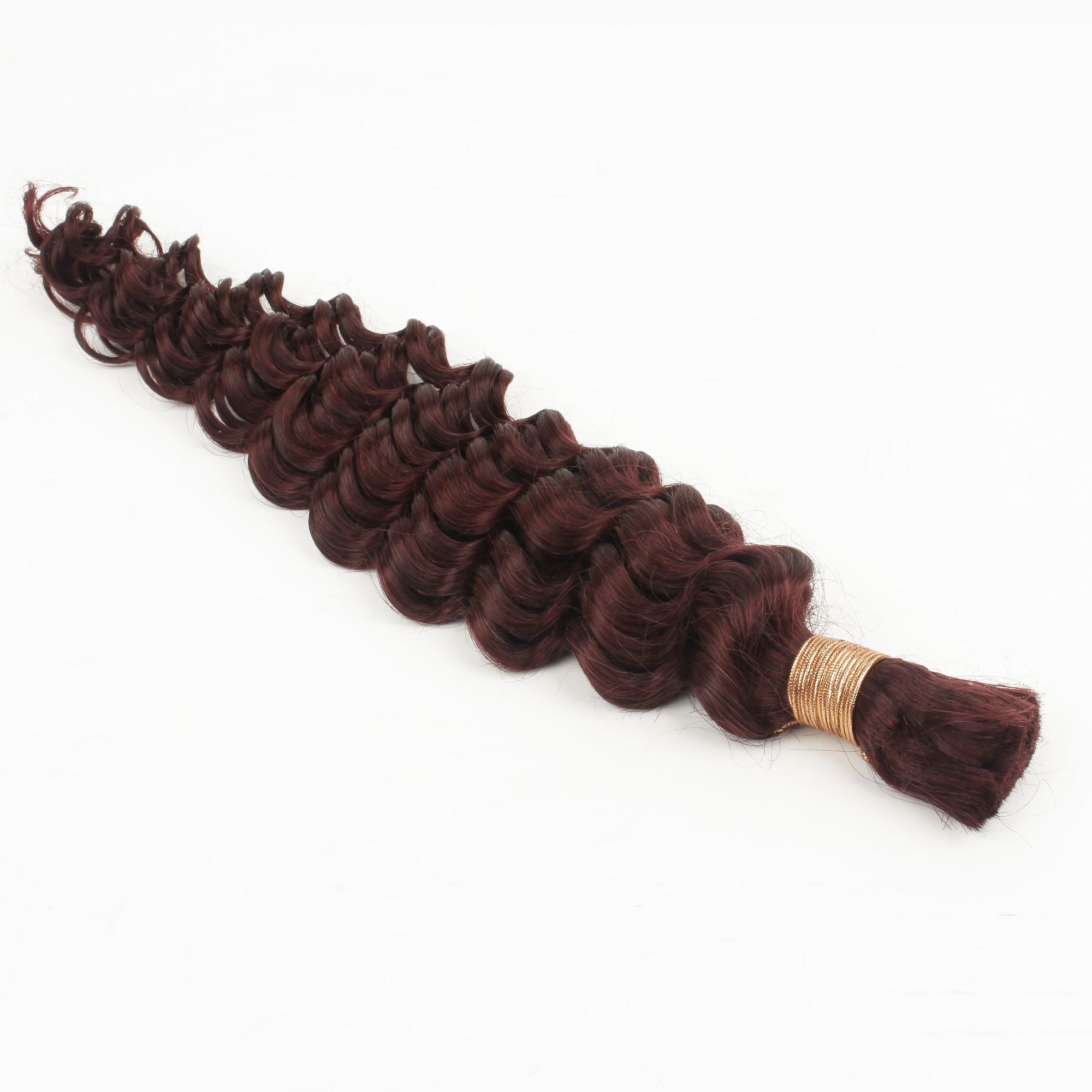 Burgundy Deep Wave Bulk Human Hair Extensions