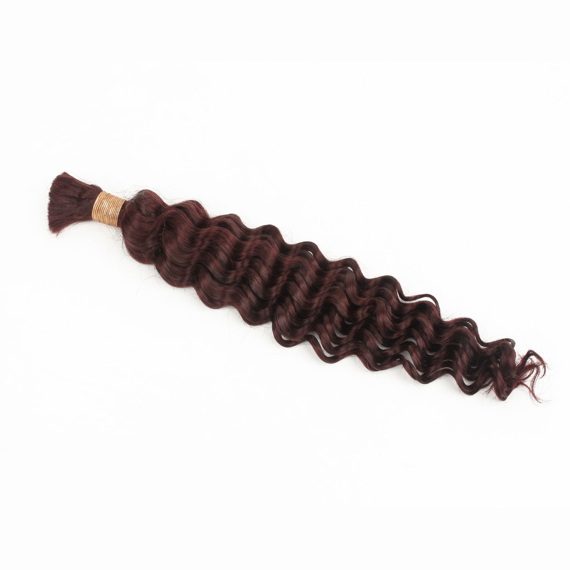 Burgundy Deep Wave Bulk Human Hair Extensions