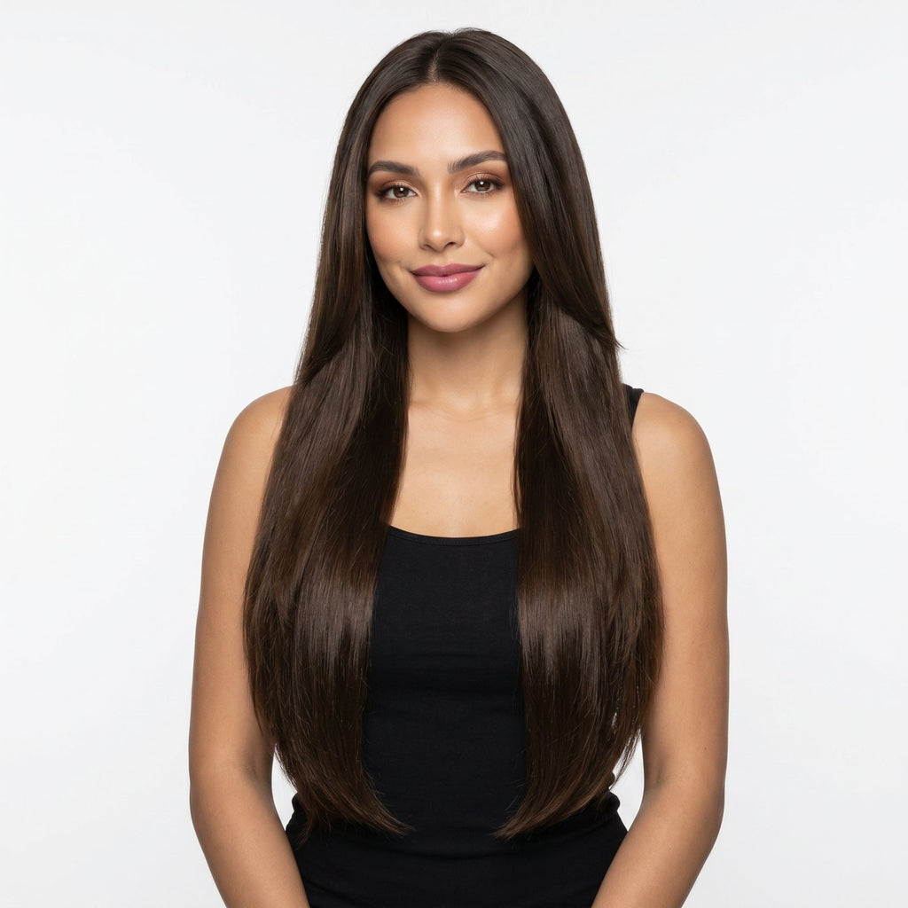 Dark Brown Invisible Clip-ins