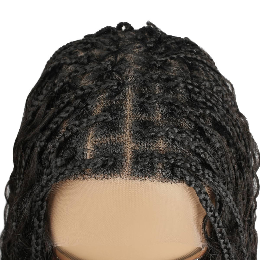 Human Hair Blended Boho Braid Full Lace Wig