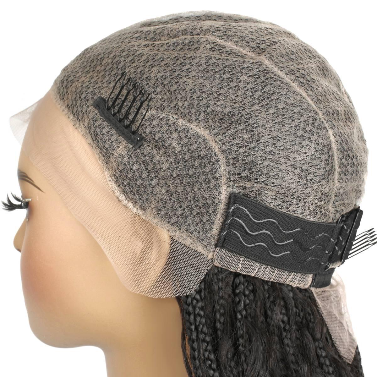 Human Hair Blended Boho Braid Full Lace Wig