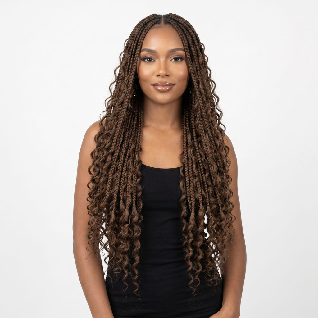 Medium Brown Deep Wave Bulk Human Hair Extensions