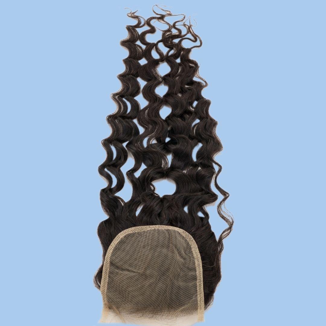 Spanish Wave 4x4 Transparent Lace Closure