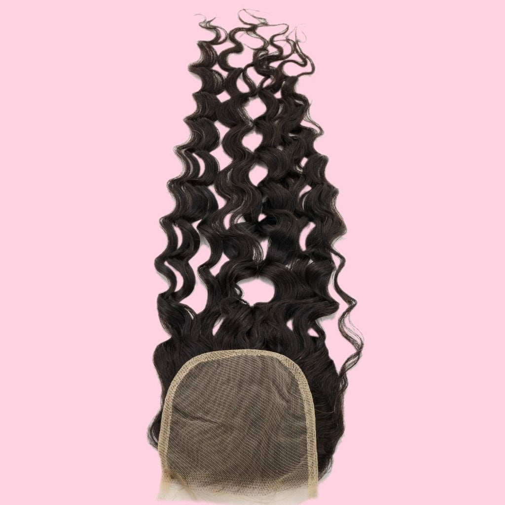 Spanish Wave 4x4 Transparent Lace Closure