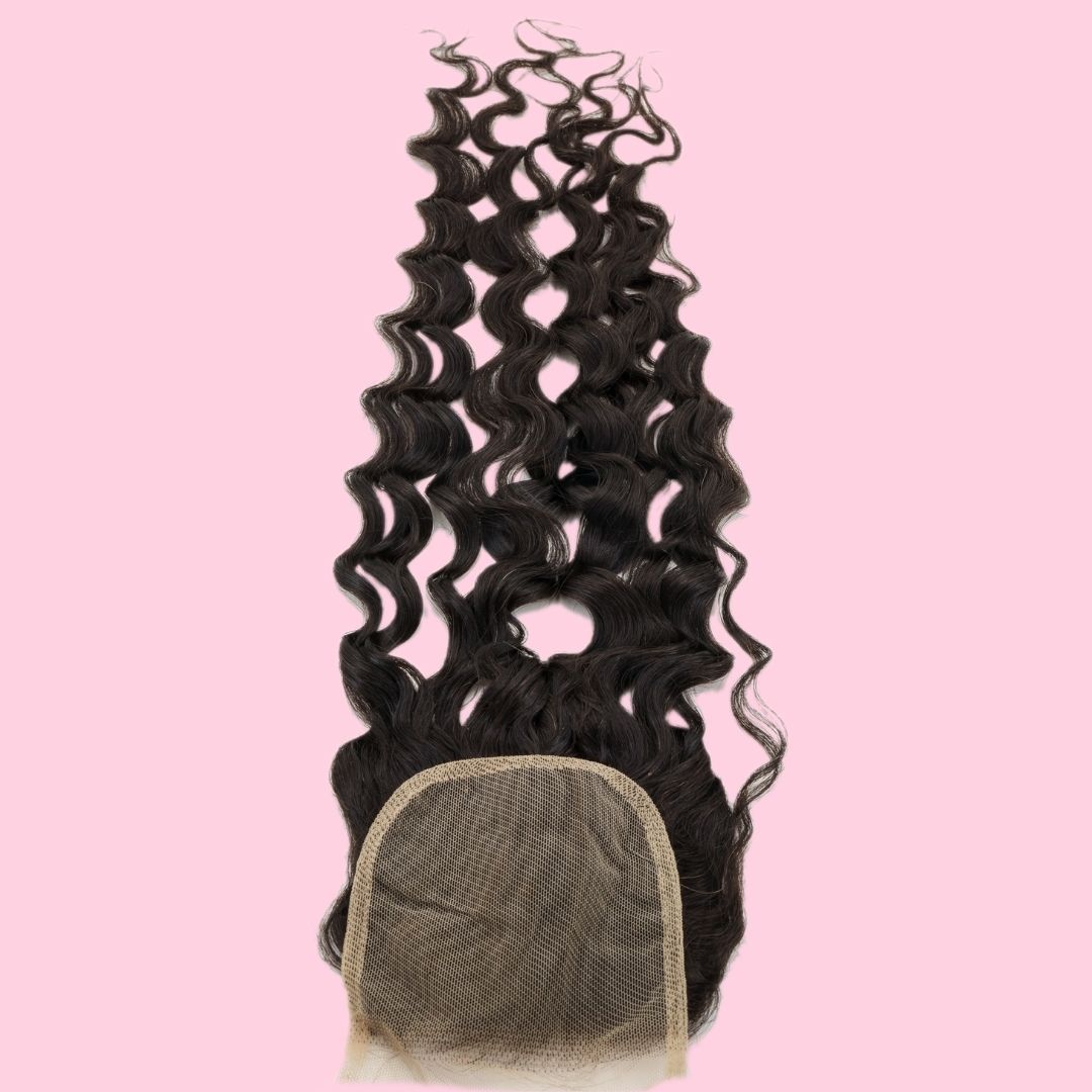 Spanish Wave 4x4 Transparent Lace Closure
