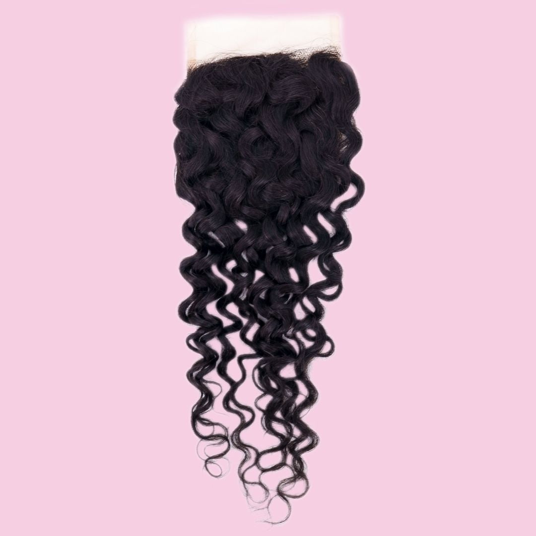 Spanish Wave 4x4 Transparent Lace Closure